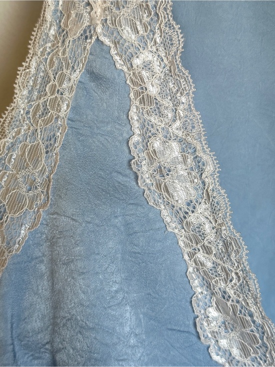 One Clothing Los Angeles Tops - Light Blue Lace-Trim Women's Camisole Robe